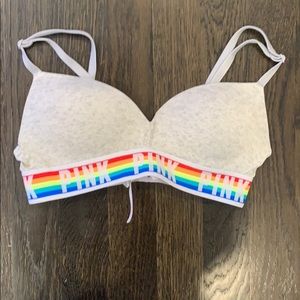 a pride month pink bra